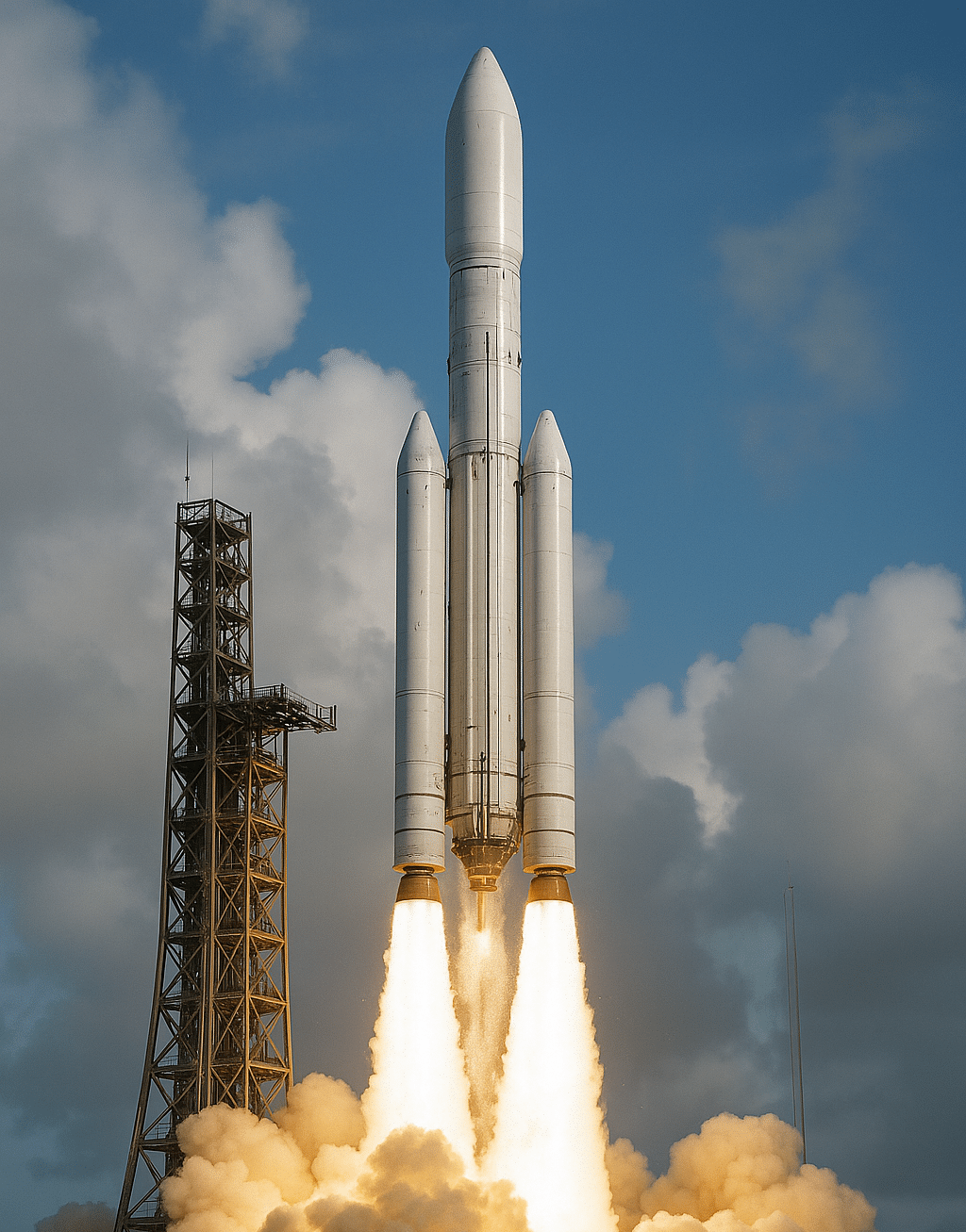 image d'un lanceur de satellite en cours de décollage