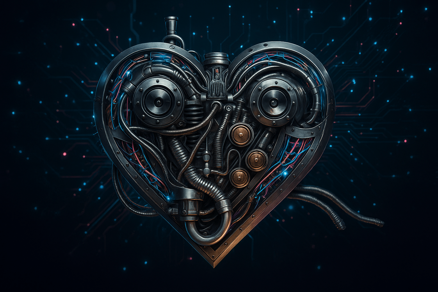 Cœur mécanique futuriste en métal, symbole de l’innovation technologique, illustrant l’article « Carmat : la France n’a-t-elle plus le cœur à innover ? ».